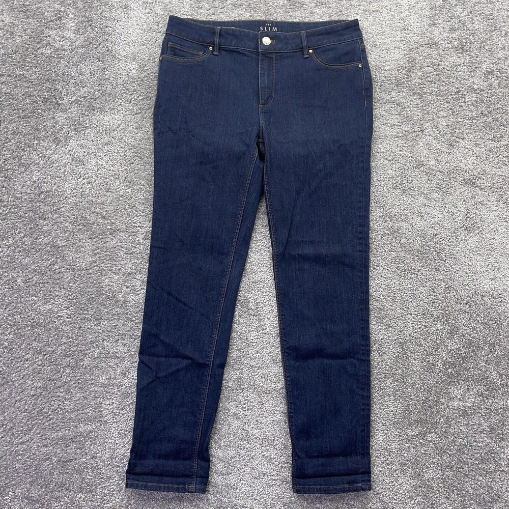 White House Black Market Jeans Womens 6L Long The Slim Crop Denim Ankle Dark